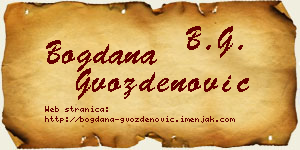 Bogdana Gvozdenović vizit kartica
